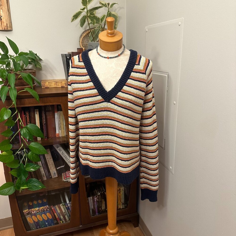 Madewell Cotton Striped Cropped Sweater